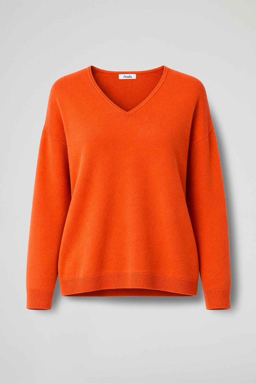 Women's V-neck pullover sweater with ribbed trim