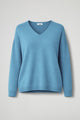 Women's V-neck pullover sweater with ribbed trim