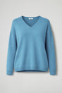 Women's V-neck pullover sweater with ribbed trim