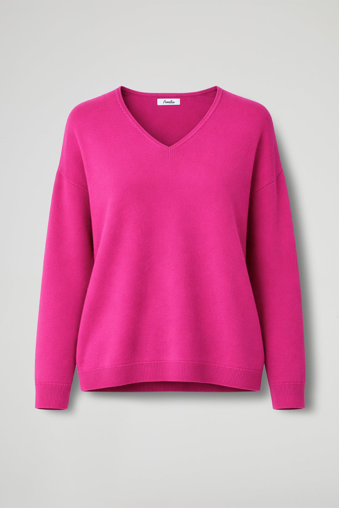 Women's V-neck pullover sweater with ribbed trim