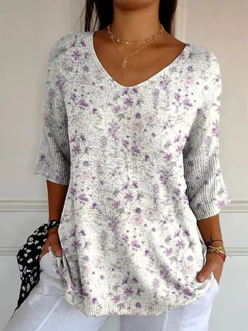Marcheline - Floral Knit Pullover
