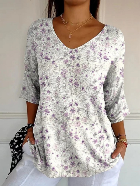 Marcheline - Floral Knit Pullover