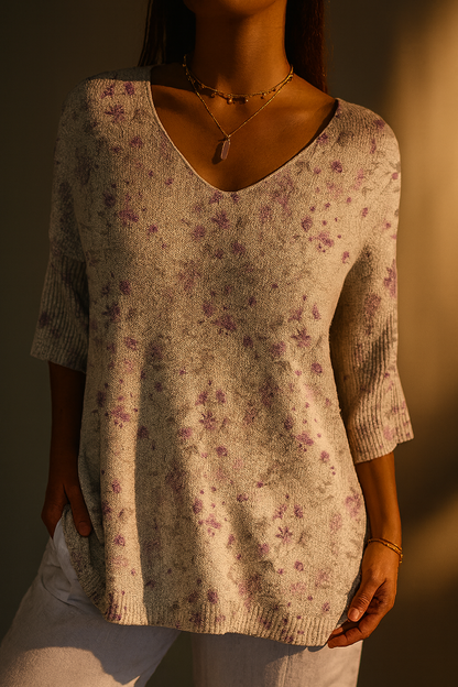 Marcheline - Floral Knit Pullover