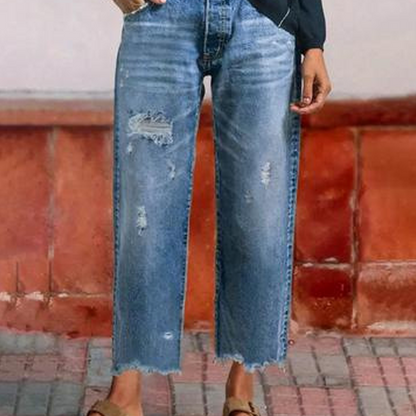 Marisela Retro Cropped Straight Jeans