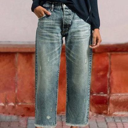 Marisela Retro Cropped Straight Jeans