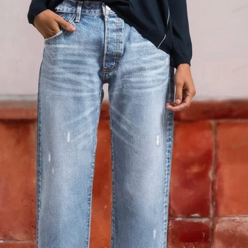 Marisela Retro Cropped Straight Jeans