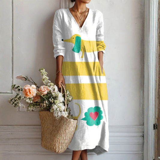 Marisol - Bohemian dog print dress