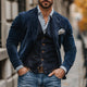 Men's corduroy blazer and waistcoat set with notched lapels