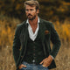 Men's corduroy blazer and waistcoat set with notched lapels