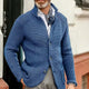 Men's textured waffle-knit button-front cardigan