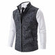 Men's textured knit zip-up cardigan vest with mock neck