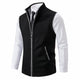 Men's textured knit zip-up cardigan vest with mock neck