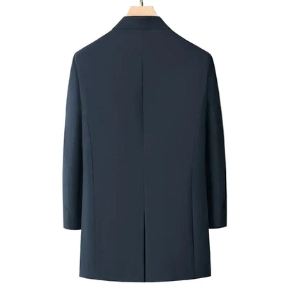 Men's padded button-front coat with shirt collar and quilted interior
