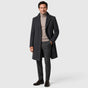 Men's single-breasted slim fit overcoat with notched lapels and button front