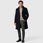 Men's single-breasted slim fit overcoat with notched lapels and button front
