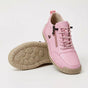 Low-top lace-up sneakers with side zipper and round toe