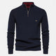 Men's high-neck half-zip sweater with long sleeves