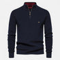 Men's high-neck half-zip sweater with long sleeves