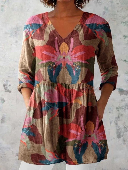 Noa - Long V-neck blouse