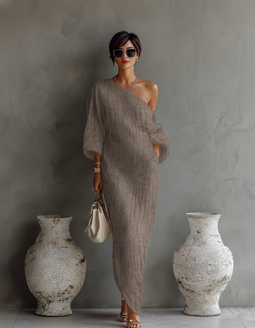 Noemie - Off-Shoulder Flowing Maxi Dress
