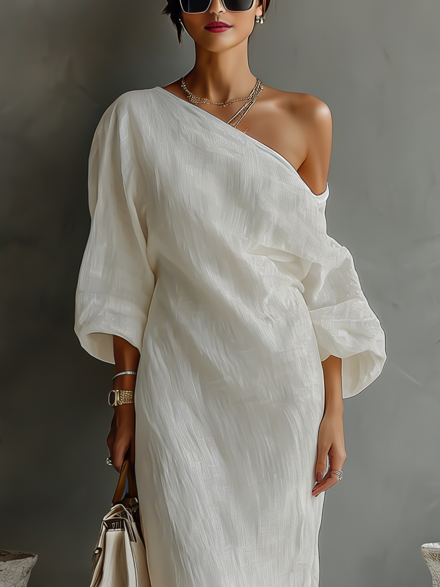 Noemie - Off-Shoulder Flowing Maxi Dress