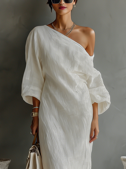 Noemie - Off-Shoulder Flowing Maxi Dress