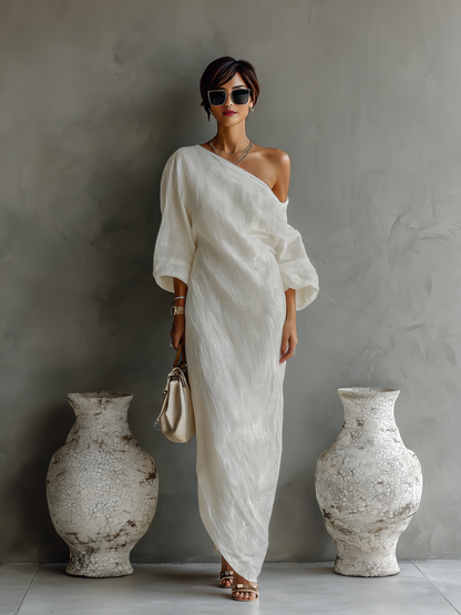 Noemie - Off-Shoulder Flowing Maxi Dress