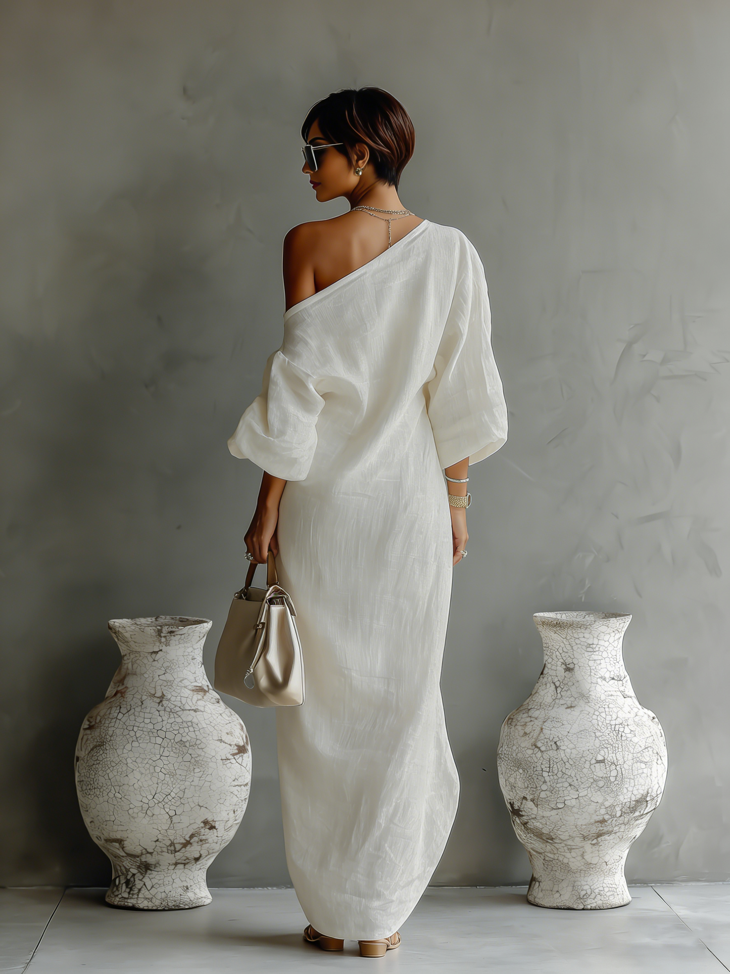 Noemie - Off-Shoulder Flowing Maxi Dress