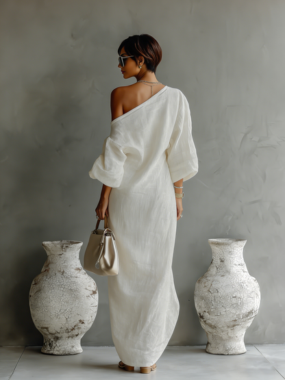 Noemie - Off-Shoulder Flowing Maxi Dress