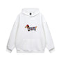 Women's hooded sweatshirt with dog graphic and kangaroo pocket
