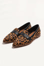 Women's slip-on penny strap loafers with pointed toes and low heels