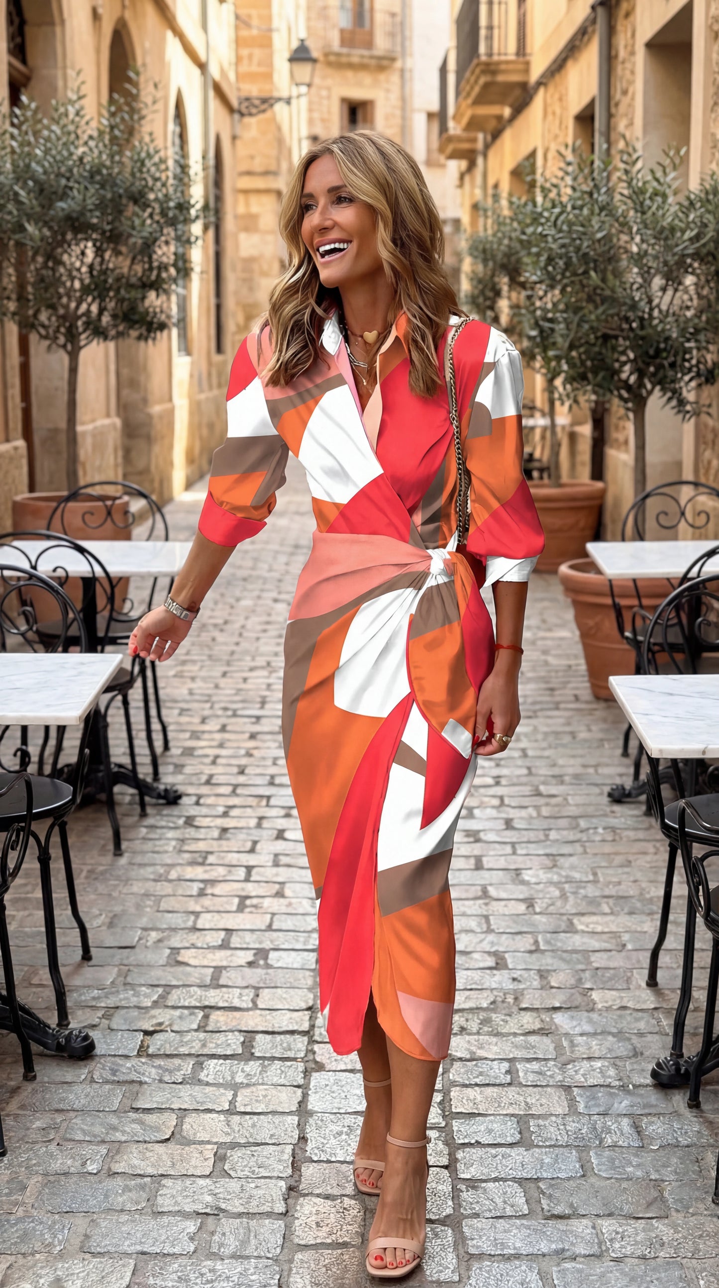 Serenity Striped Midi Dress