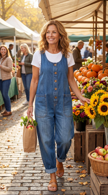 Saylor Vintage Cotton Denim Jumpsuit