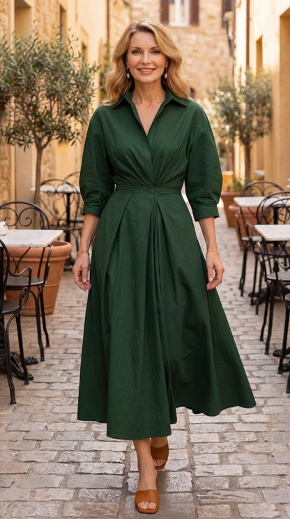 Mira Wrap-Front A-Line Maxi Dress