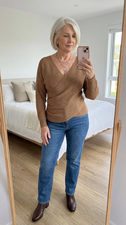 Evelina Elegant Wrap V-neck Top