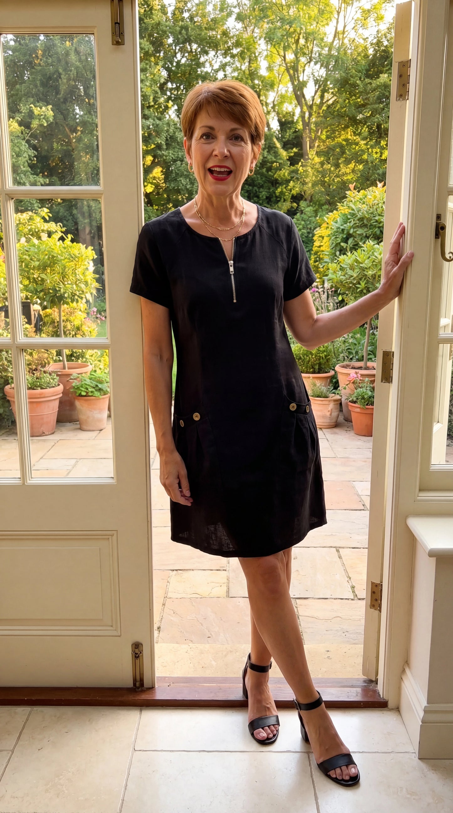 Estella 1/4 Zip A-Line Mini Dress