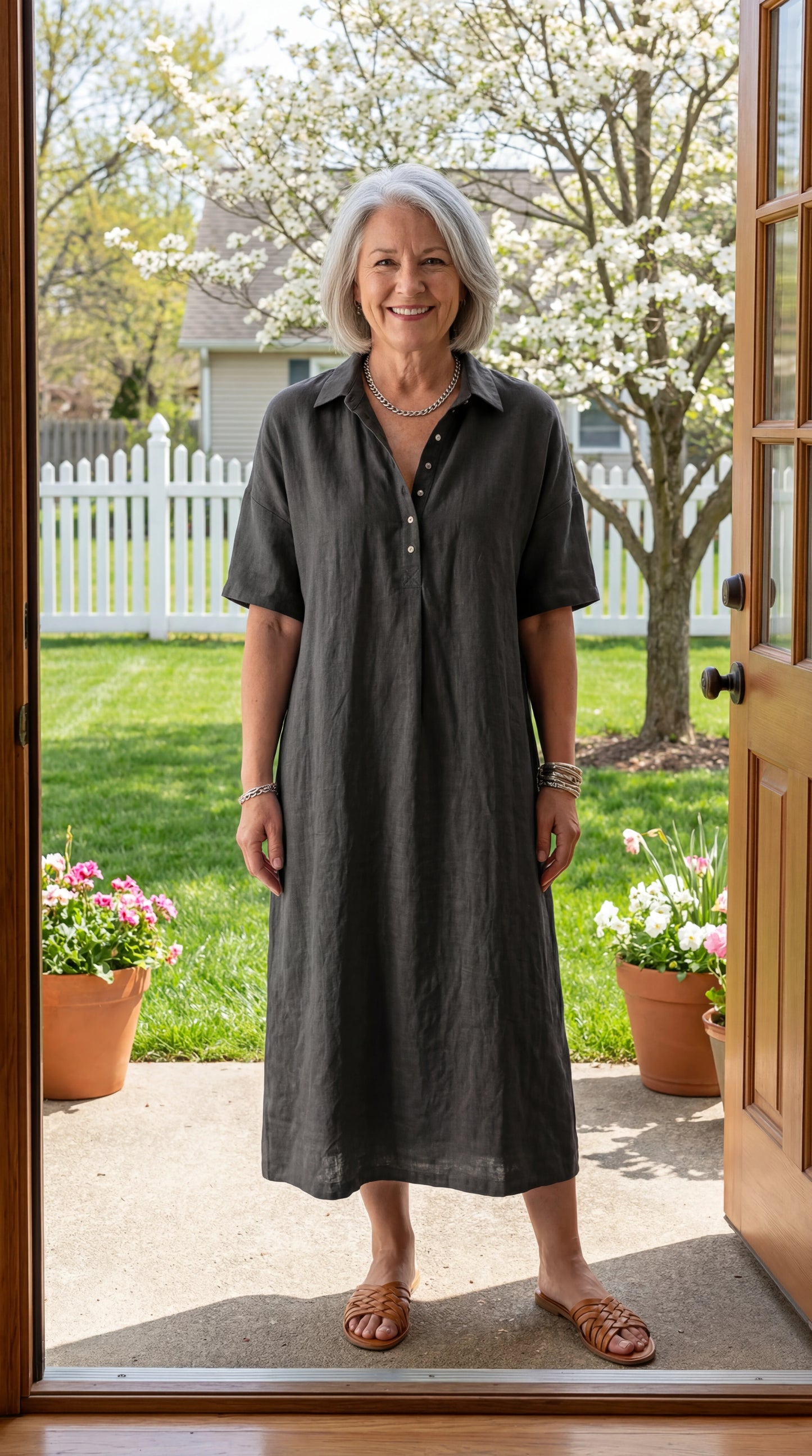 Briar Polo Collar Midi Shirt Dress