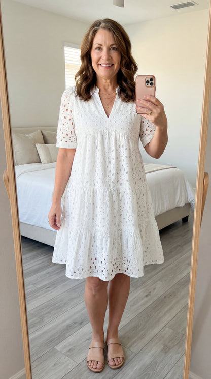 Estelle Eyelet Embroidered Mini Dress