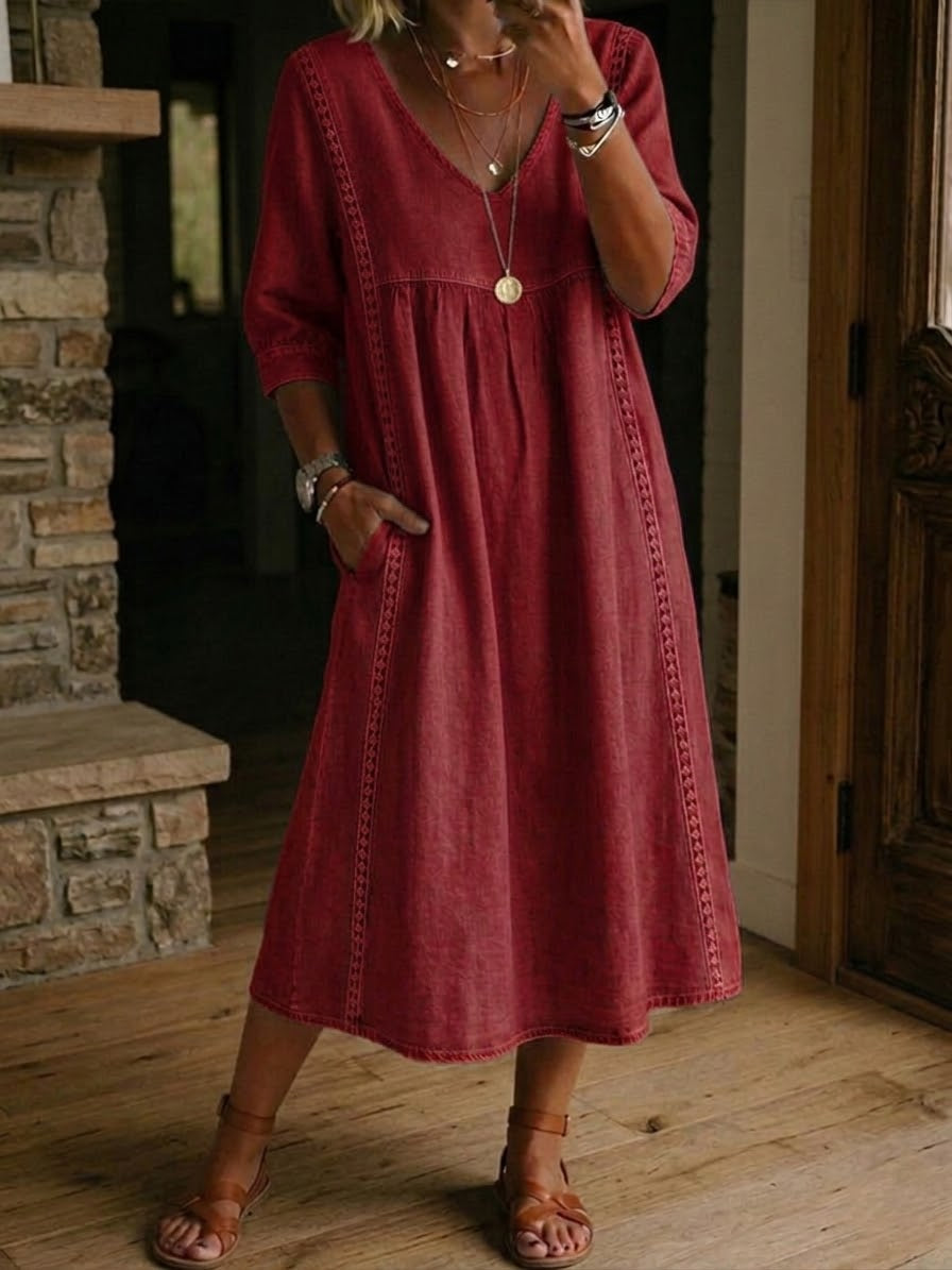 Juniper - Chic Patchwork Maxi Dress