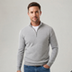 Men's plain quarter-zip knit sweater with stand collar
