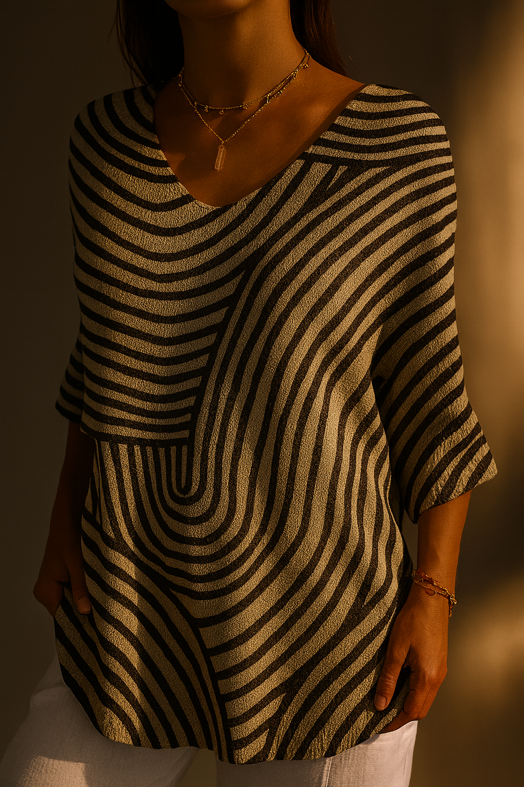 Paloma - Geometric knit pullover