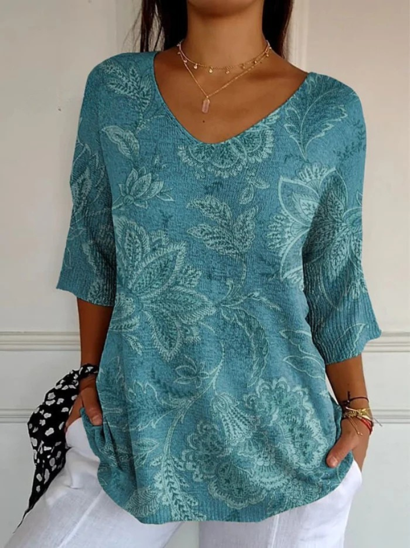 Peridot - Floral Knit Pullover