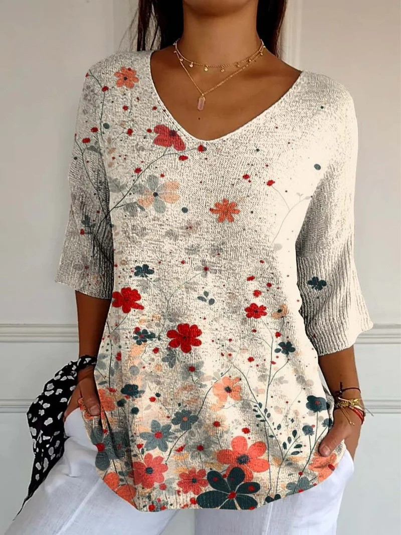Persephone - Floral Knit Pullover