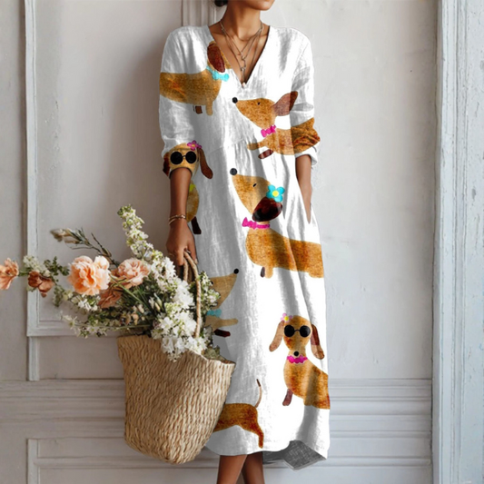 Persephone - Dachshund Print Dress