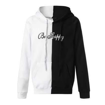 Men's graphic color-block hoodie with kangaroo pocket