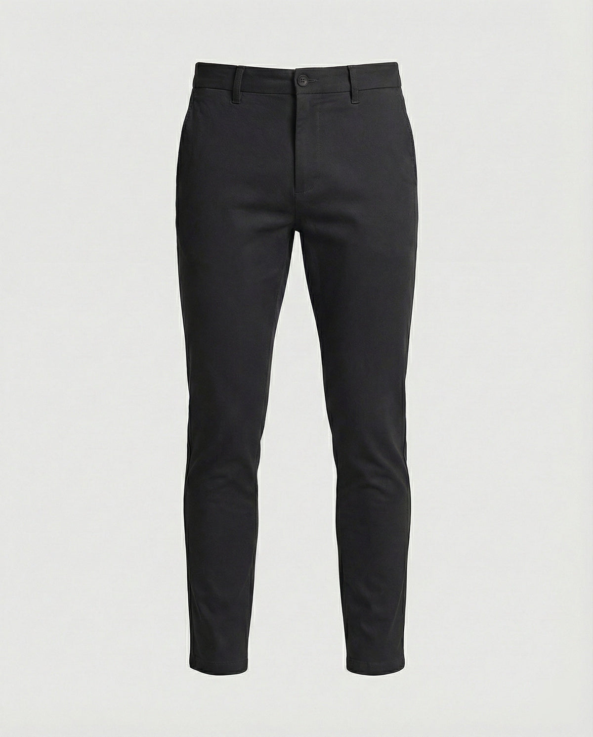 Men's grey slim fit chino trousers, front view