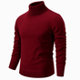 Men's long-sleeve ribbed turtleneck sweater
