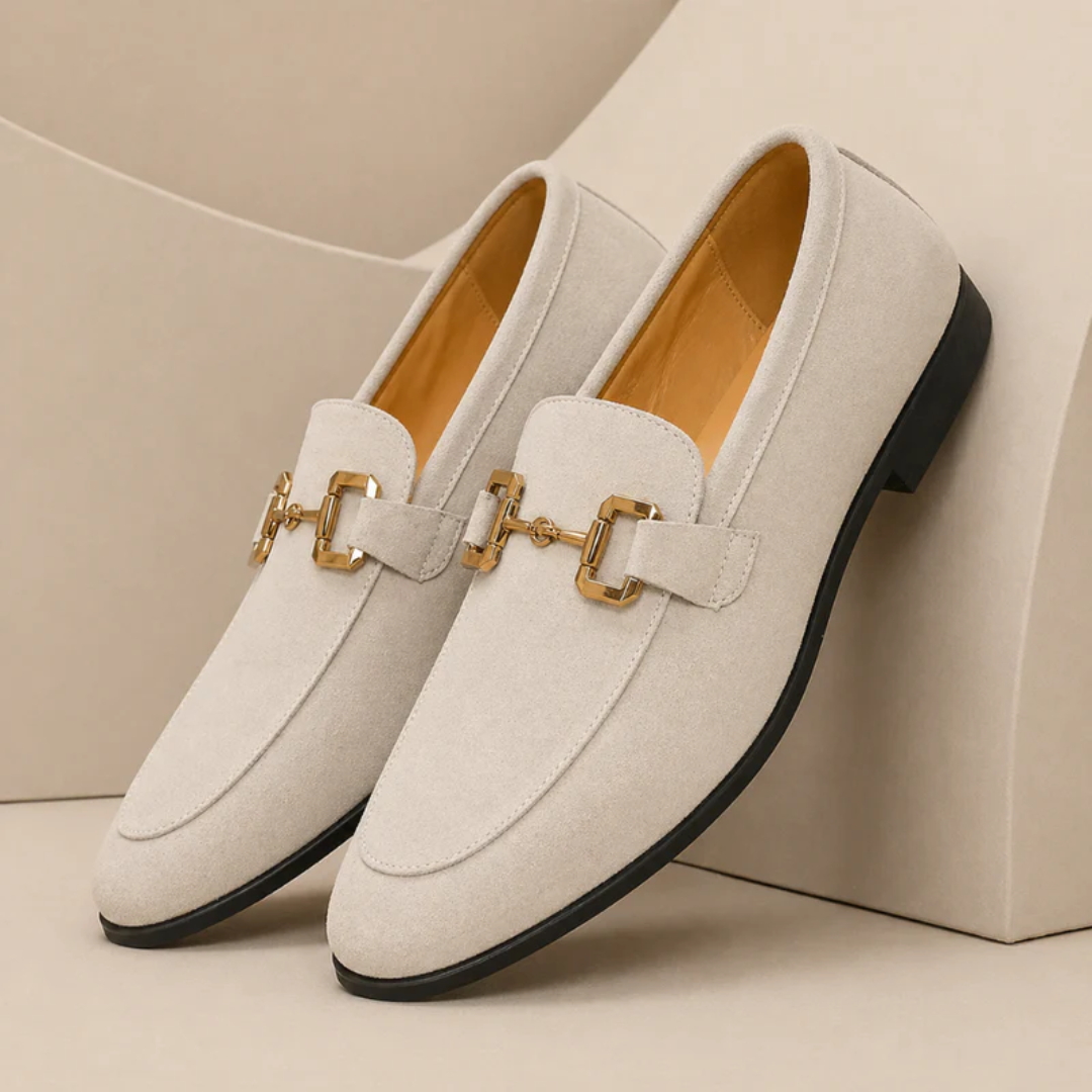Men's slip-on loafers with buckle detail