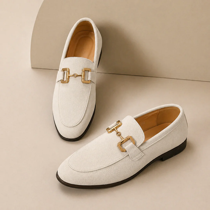 Men's slip-on loafers with buckle detail