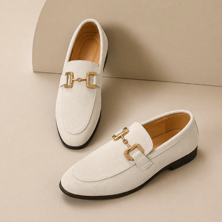 Men's slip-on loafers with buckle detail